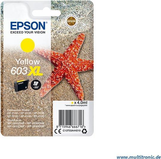 Actual product image Epson Singlepack 603XL Ink (Y)