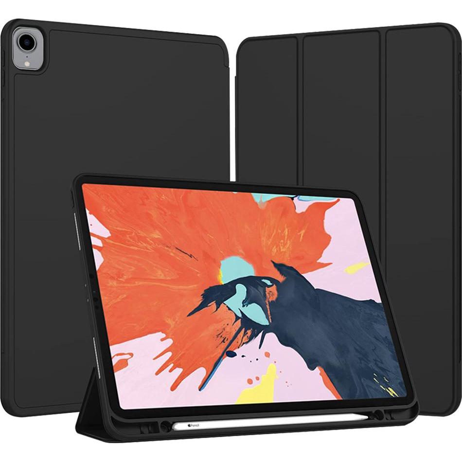 Techsuit - Flex Trifold (with Pencil Holder) - iPad Pro 12.9 (2018/2020/2021/2022) - Black (Apple iPad Pro 12.9 2018, Apple iPad Pro 12.9 2020, Apple 