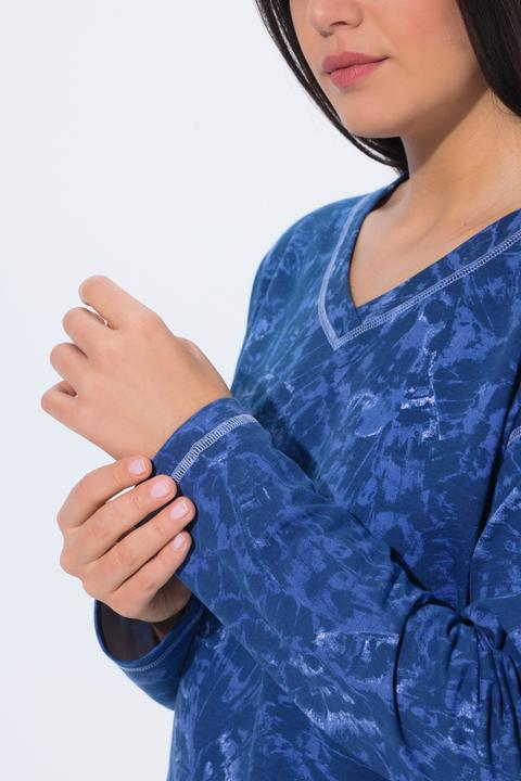 Produktbild Ulla Popken Sweatshirt, Schmetterlinge, V-Ausschnitt, Langarm (62)