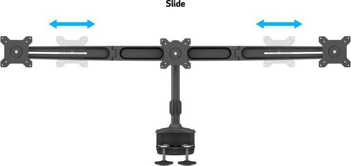 Produktbild Multibrackets Monitorhalter 3- fach,bis 24" Metall, schwarz (Tisch, 24")