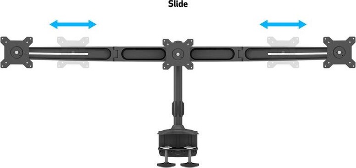 Image du produit Multibrackets Support d'écran 3 positions, jusqu'à 24", métal, noir (Tables, 24")