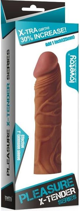 Actual product image Lovetoy Penis Sleeve Pleasure X Tender Brown