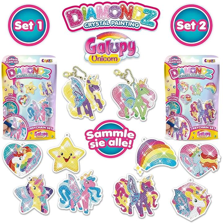 Actual product image Craze Galupy Unicorn Keychain Set