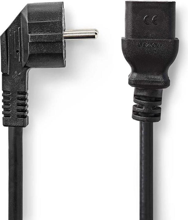 Produktbild Nedis Stromkabel | Schutzkontaktstecker | IEC-320-C19 | Abgewinkelt | Gerade | Vernickelt | 2.00 m | (2 m)