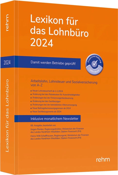 Produktbild Lexikon für das Lohnbüro 2024 (Deutsch, Heinz-Willi Schaffhausen, Wolfgang Schönfeld, Jürgen Plenker, 2024)