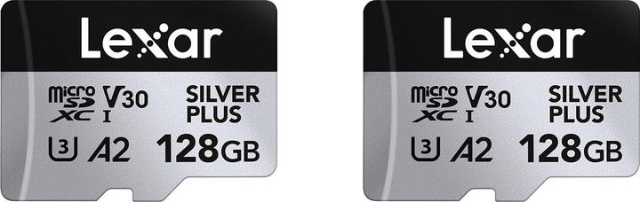 Actual product image Lexar Professional Silver Plus 2-Pack (128 GB, microSDXC, U3, UHS-I)