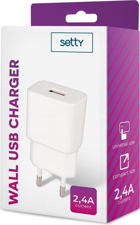 Produktbild Setty Ladegerät 1x USB 2,4A weiss