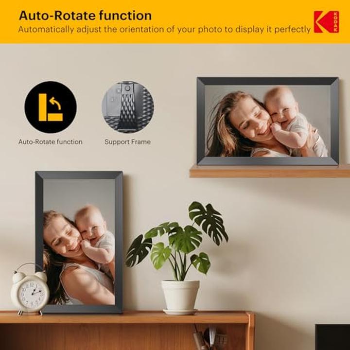 Actual product image Kodak Digital photo frame with Wi-Fi, HD IPS touchscreen, 32GB memory, automatic rotation, app sharing (15.60")