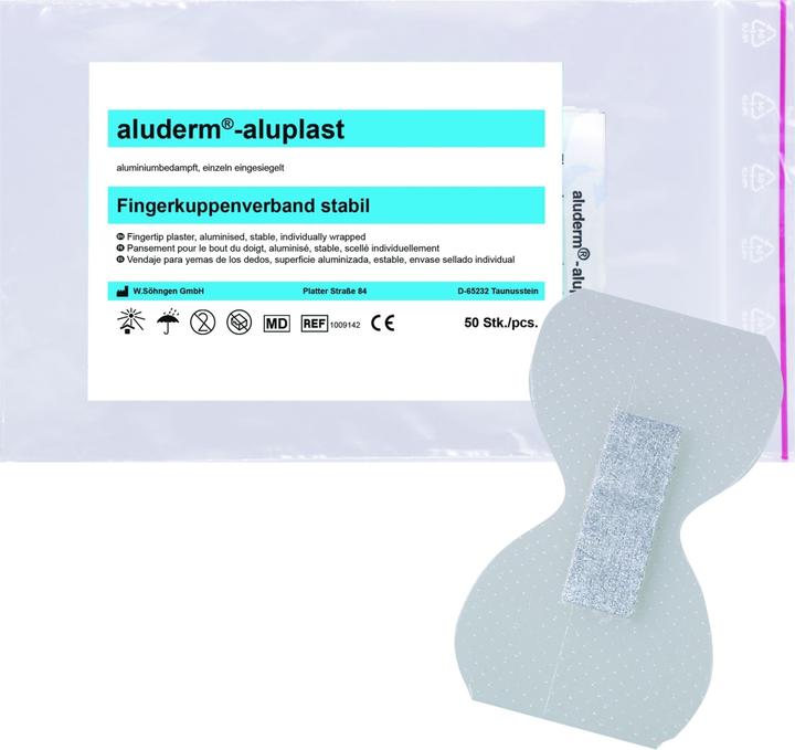 Actual product image Söhngen aluderm aluplast fingertip plaster rigid / stable 4,3x7.2cm, 50 pcs., single (50 x)