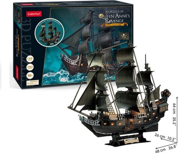 Productafbeelding Cubicfun CUBIC FUN LED 306-20522 3D LED PUZZEL - DE WRAAK VAN KONINGIN ANNE (293 onderdelen)