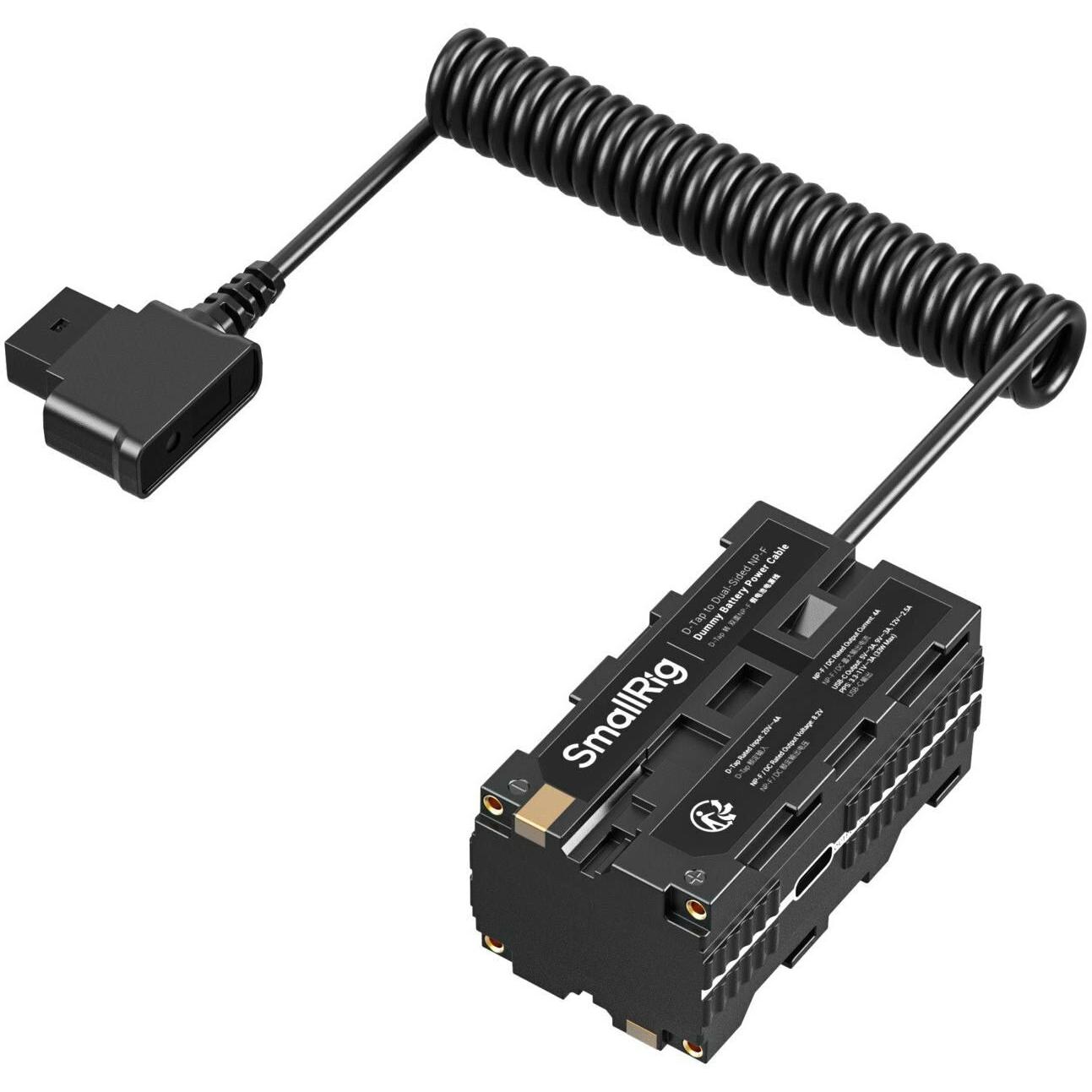 SmallRig D-Tap to Dual-Sided NP-F Dummy Battery Power Cable 4884, Alimentatore fotocamera, Nero