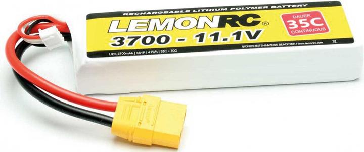 Productafbeelding Pichler LEMONRC XT 3700 - 11,1V (35C) Lipo Batterij (11.10 V, 3700 mAh)