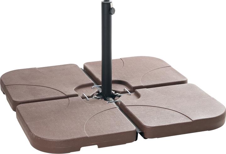 Actual product image Beliani Weighting plates for parasol stand brown 4 pieces fillable CARIA