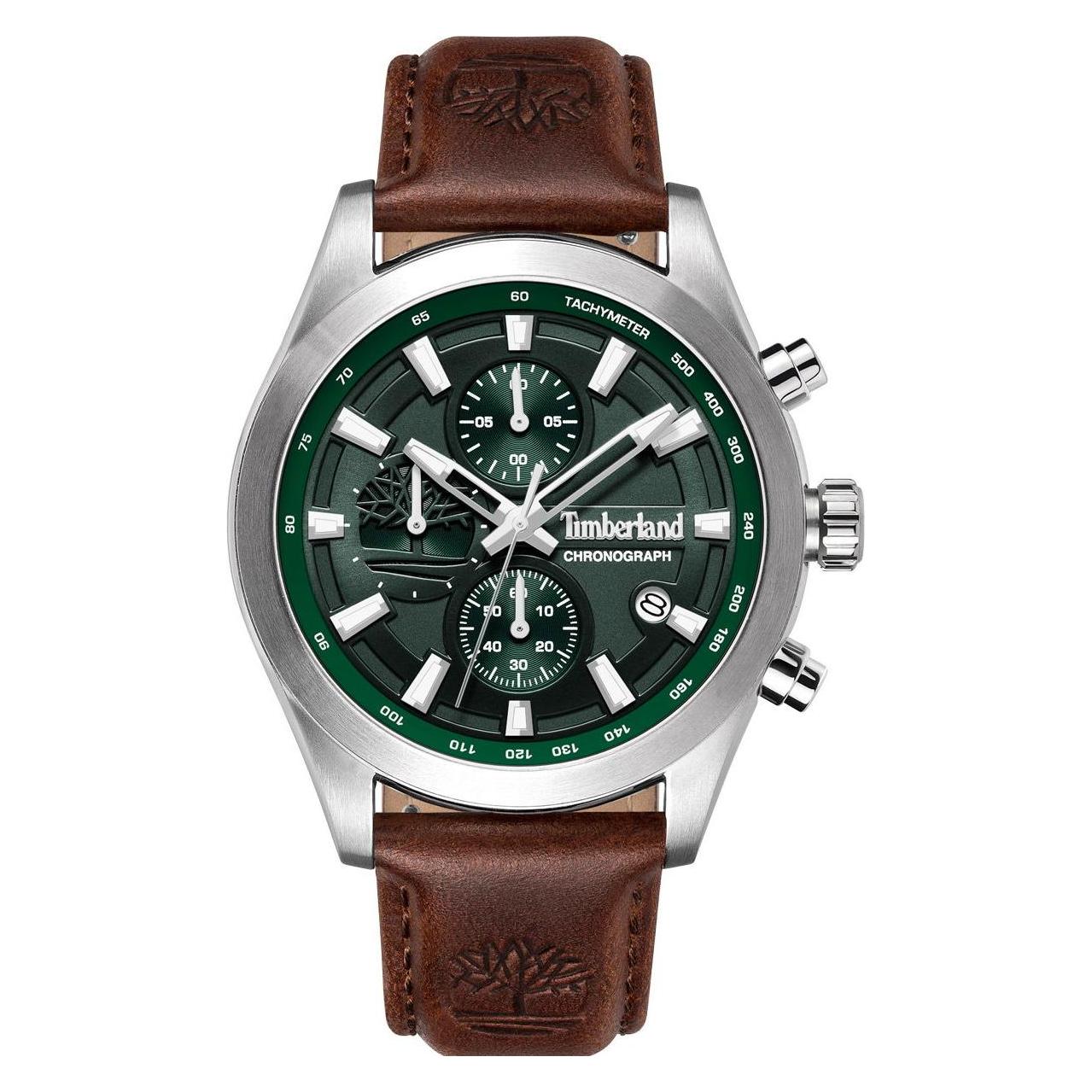 Timberland, Armbanduhr, TDWGF0095101 Ashmont Chrono, Grün, Braun, Silber, (Chronograph, 44 mm)