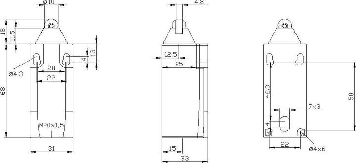Produktbild Siemens Positionsschalter 31mm Einfachstössel