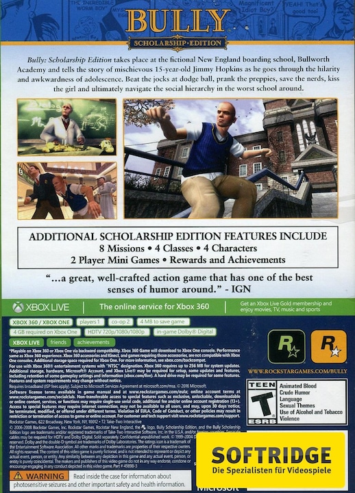 Actual product image Rockstar Bully: Scholarship Edition -US- (Xbox One X, Xbox Series X, EN)