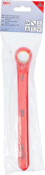Immagine prodotto BGS Chiave ad anello semplice per elettricisti gomito stretto 19 mm (19 mm)
