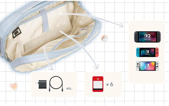 Actual product image HORI SWITCH 2 Borsa Imbottita Puff Pouch Eevee Cottage Core (Switch 2)