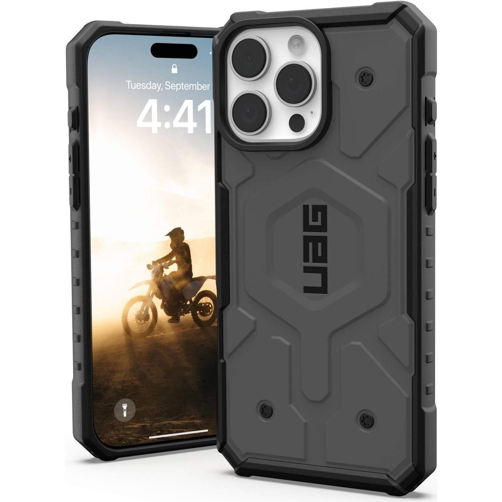 UAG Urban Armor Gear Pathfinder MagSafe Case (Apple iPhone 16 Pro Max), Smartphone Hülle, Silber