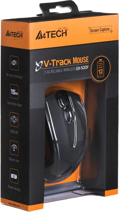 Actual product image A4Tech G9-500F Wireless, No, Black, Yes, Wireless connection (Wireless)