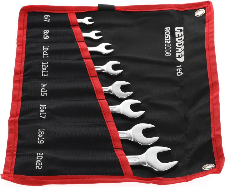Actual product image Gedore Red red R05126008 Double open-end spanner set short SW6-22 mm 8 pieces (8 mm, 7 mm, 6 mm, 9 mm)