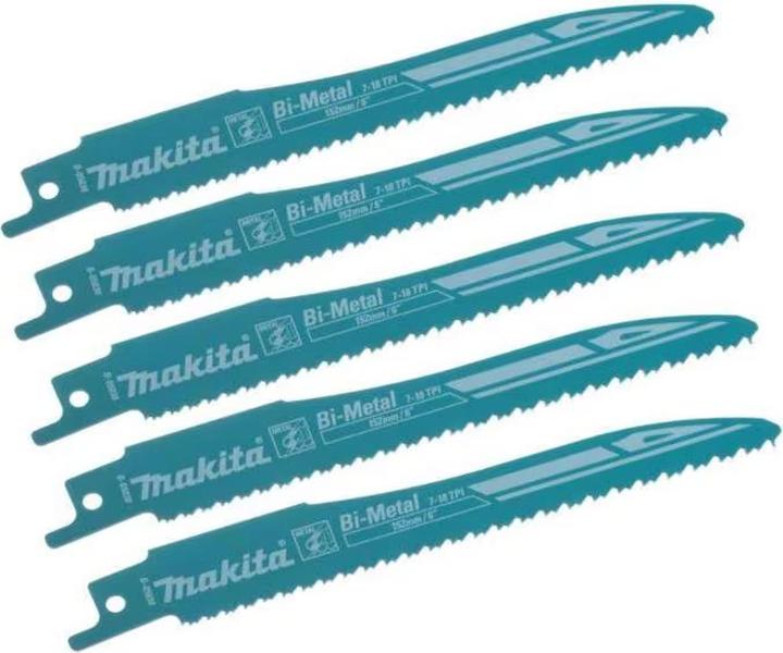 Produktbild Makita Bi-Metall Säbelsägeblatt / 7 18 TPI, 5 Stück für Metall, Holz
