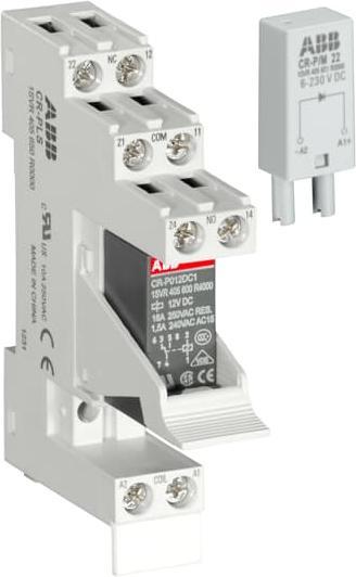 Produktbild ABB CR-P024DC2LS42V Interface-Relais komplett mit Sockel 1SVR405601R1011