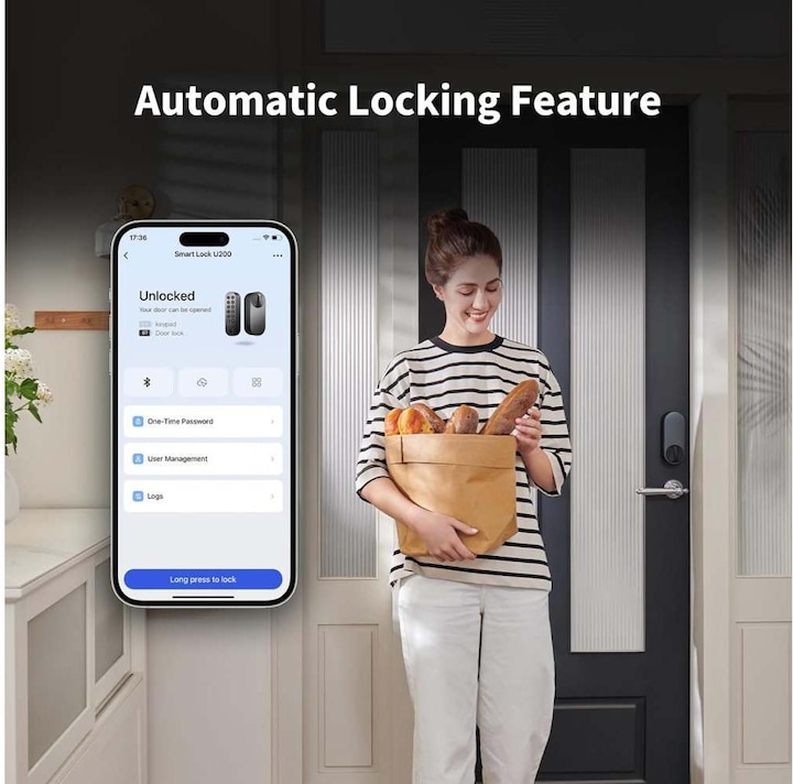 Produktbild Aqara Smart Lock U200 (Bluetooth, Elektronische Zahlenkombination, Schlüssel, Smartphone, Schlüsselkarte, Fingerabdruck)