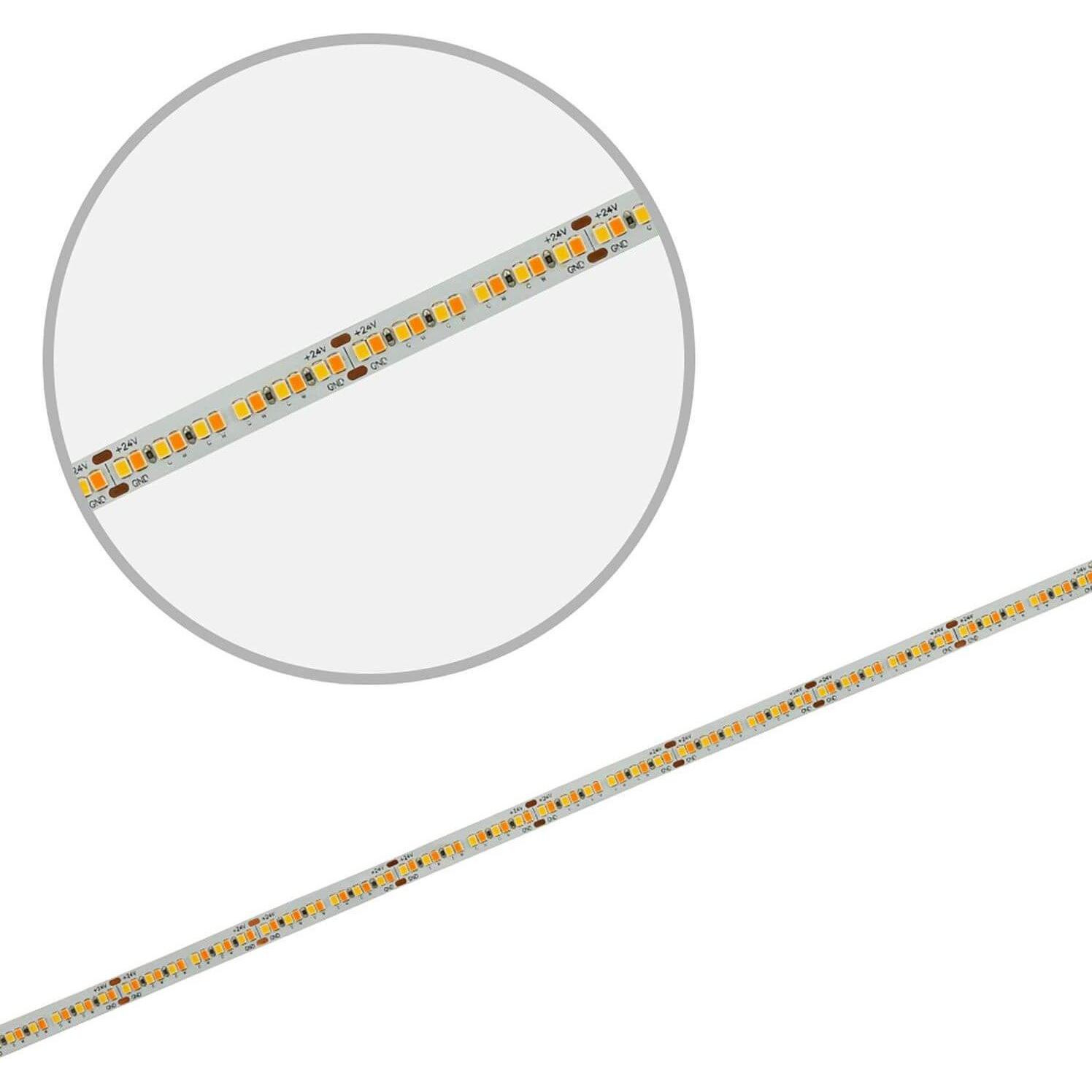 Isoled, LED Streifen, LED CRI919/940 MiniAMP Flexband Streifen, 24V, 15W, IP20, weissdyn., 250cm, Kabel beids. + mal (25...