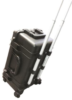 Actual product image RS PRO Polypropylene transport case Black, on wheels, outside dimensions 290 x 530 x 355mm / inside 252 x 5