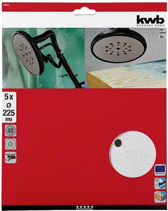 Actual product image kwb 492104 Delta sandpaper set grit num 40 (Ø) 225 mm 5 pcs. (40)