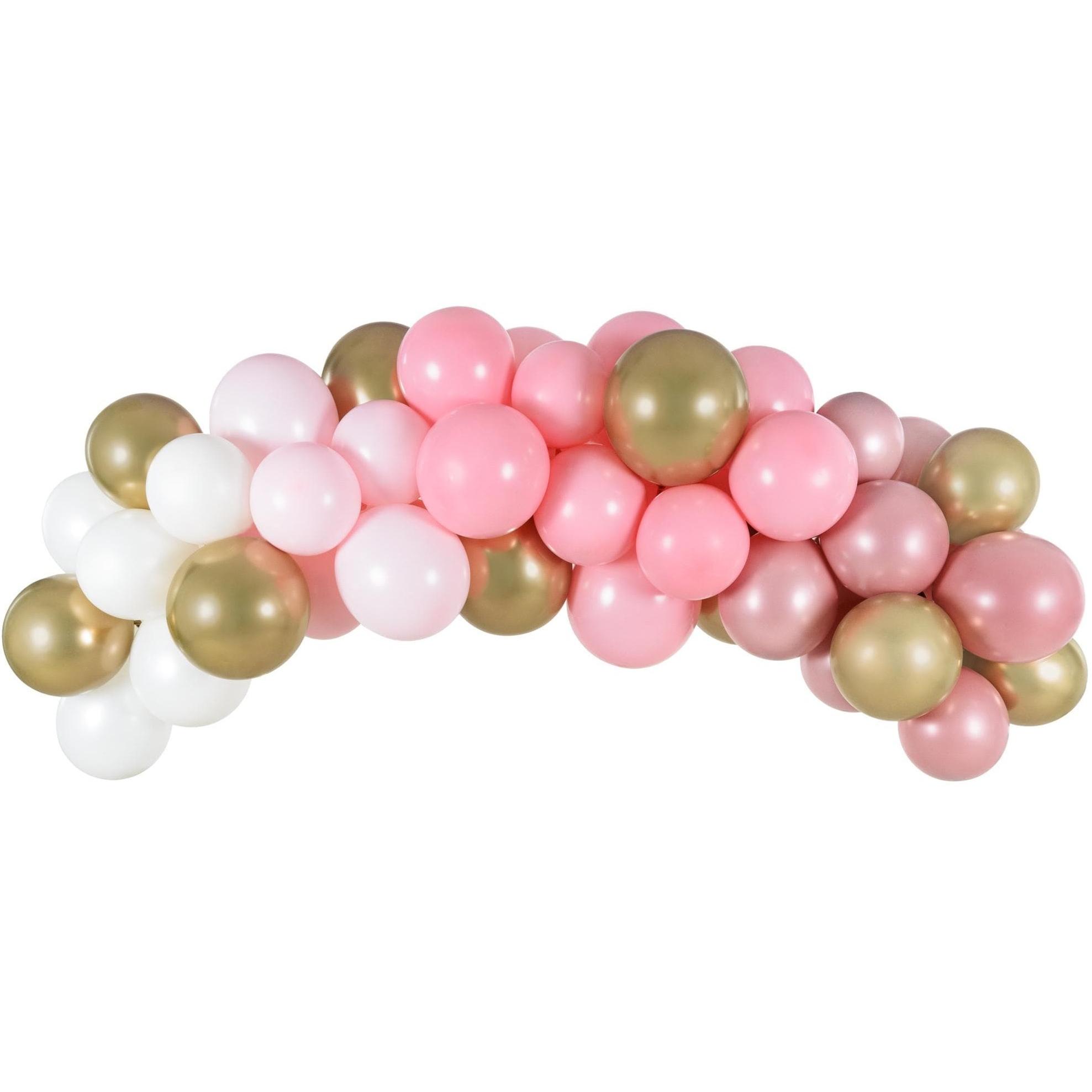 Partydeco Bogen aus Luftballons in Rosa und Gold