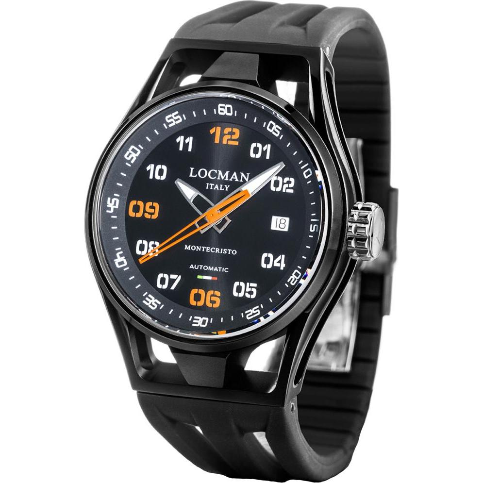 Thumbnail - Locman, Armbanduhr, Italy Armbanduhr Montecristo Automatik Ref.0537, Schwarz, Orange, (42 mm)