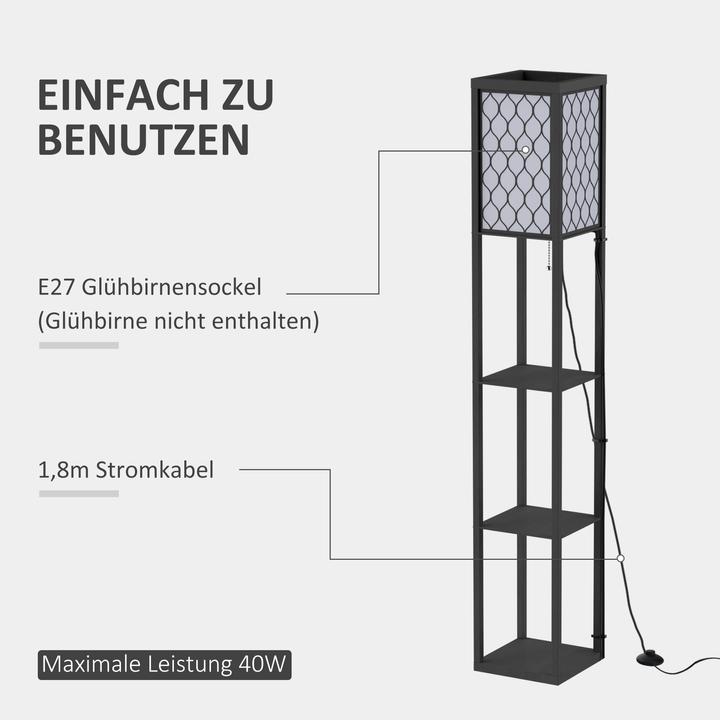 Nutritional values and ingredients Homcom Floor lamp (E27)