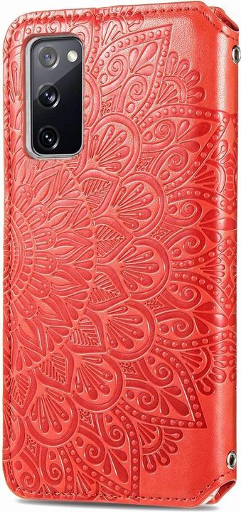 Produktbild König Design Hülle Handy Schutz für Samsung Galaxy S20 FE Case Flip Cover Tasche Etuis Rot (Samsung Galaxy S20 FE)