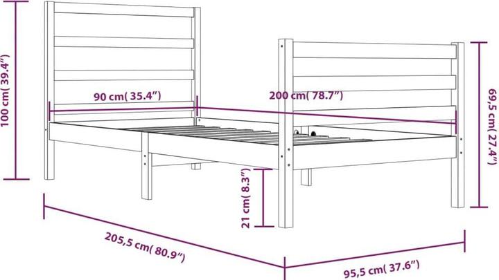 Image du produit vidaXL Gervasio (90 x 200 cm)