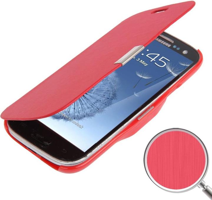 Produktbild König Design Handyhülle Tasche für Samsung Galaxy S3 i9300 / i9305 / S3 NEO i9301 rot gebürstet (Samsung Galaxy S3 i9300, Samsung Galaxy S3 LTE i9305)