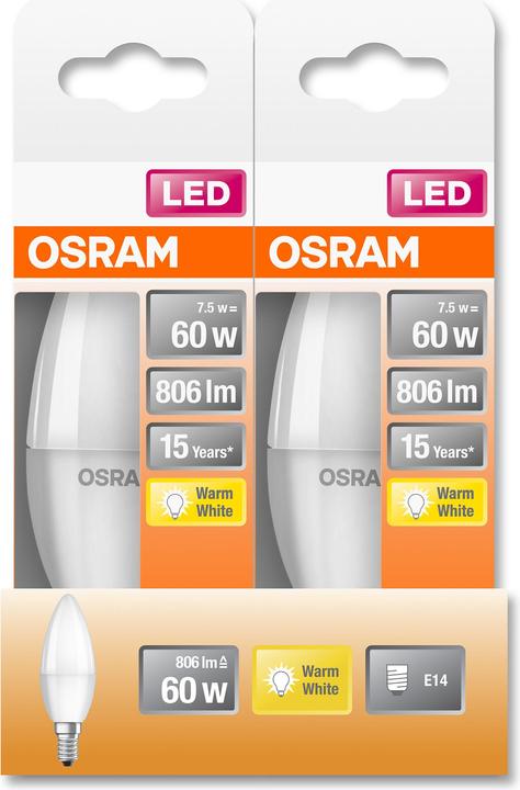 Produktbild Osram Led Star Classic B (E14, 7.50 W, 806 lm, 1 x, F)