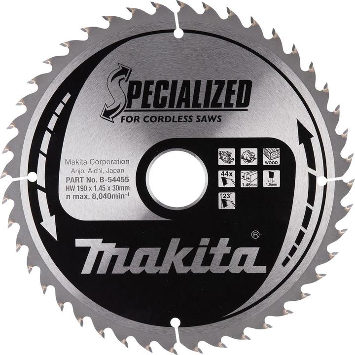 Makita Cirkelzaagblad B-54455 190x30 mm CCM19044G Materiaal hout