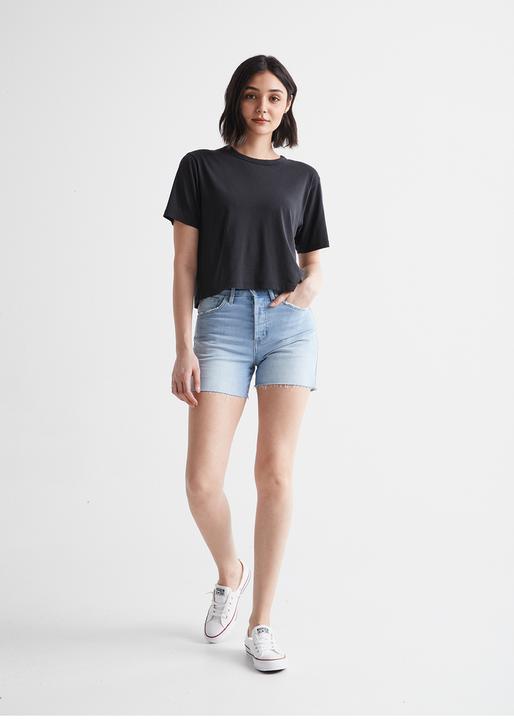 Immagine prodotto Du/Er Pantaloncini W Midweight Denim a vita alta - Bleach chiaro (30)
