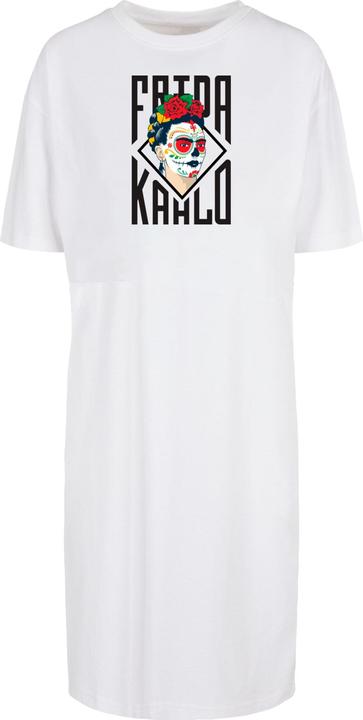Merchcode Ladies Frida Kahlo - Lettering Organic Oversized Slit Tee Dress - 119485 (XXL)