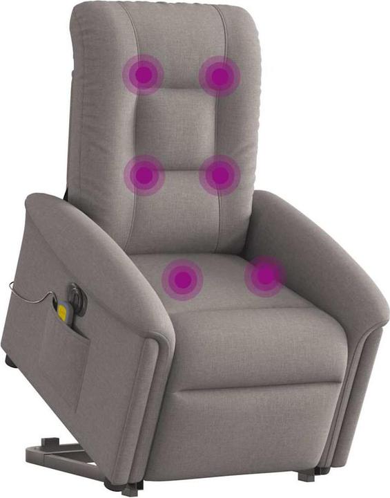 Actual product image vidaXL Electric massage chair with stand-up aid Taupe fabric