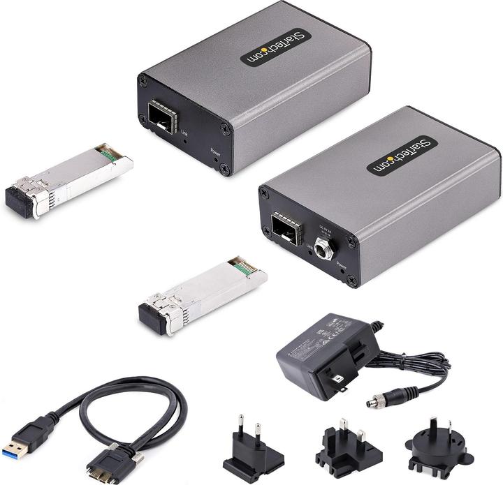 Produktbild StarTech com 2-Port USB 3.0 Extender over OM3 Multimode Fiber - LC/LC - 2x 5Gbps USB-A Hub - 350m (1 (USB-A, 2 Ports)