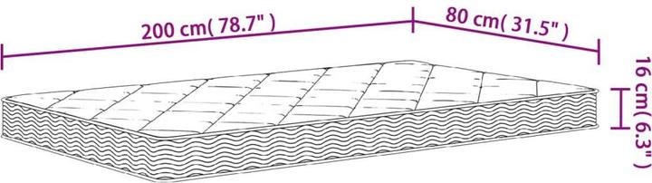 Image du produit vidaXL Jessalin (80 x 200 cm, Noyau de mousse)