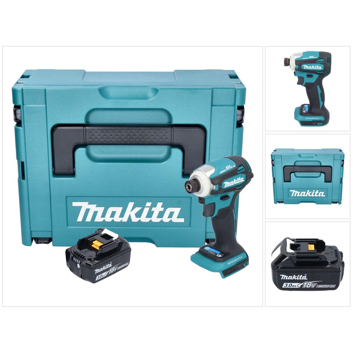Thumbnail - Makita, Bohrmaschine + Akkuschrauber, DTD 172 F1J Akku Schlagschrauber 18 V 180 Nm 1/4" Brushless + 1x Akku 3,0 Ah + Mak...
