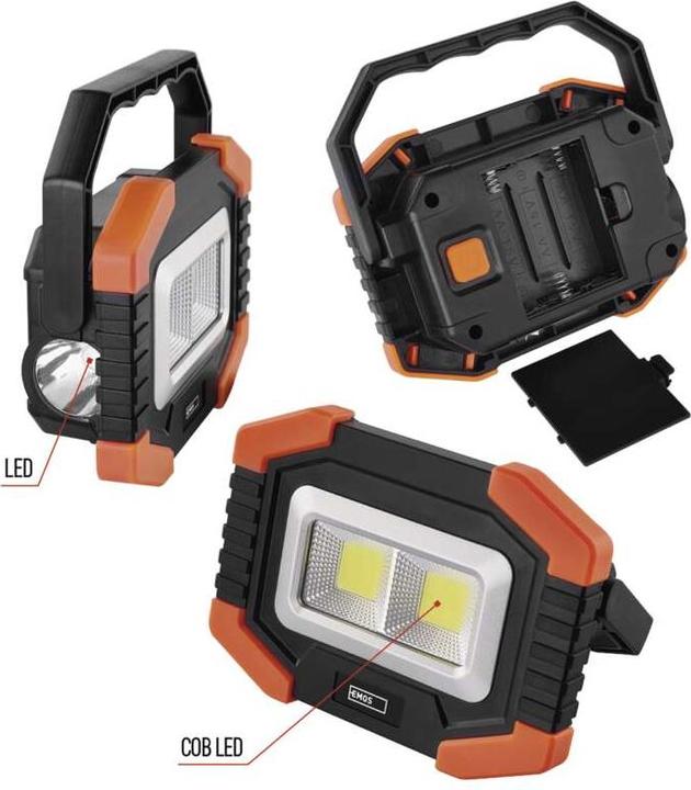 Actual product image Emos COB LED work light P4112, 350 lm, 3x AA (350 lm)
