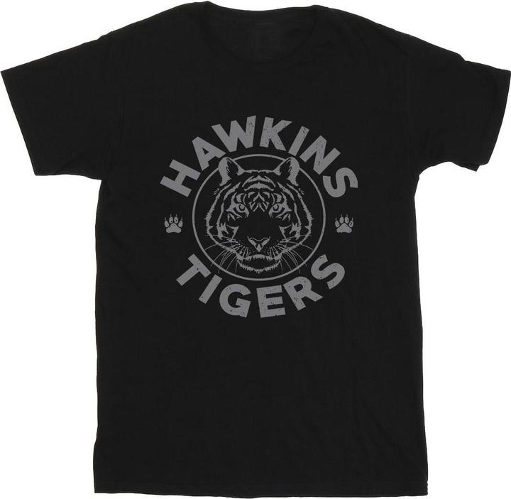 Actual product image Netflix Girls Stranger Things Hawkins Grey Tiger Cotton T-Shirt (128)
