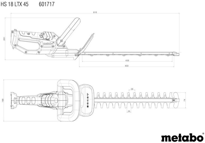 Actual product image Metabo HS 18 LTX 45 solo (Cordless hedgecutters)