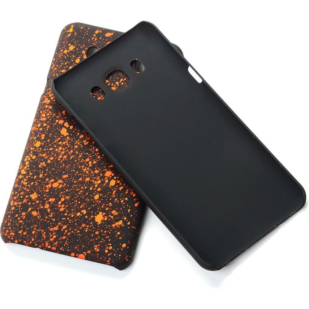 König Design Handy Hülle Schutz Case Bumper Etuis für Samsung Galaxy J7 2016 3D Sterne Orange (Samsung Galaxy J7 (2016))...