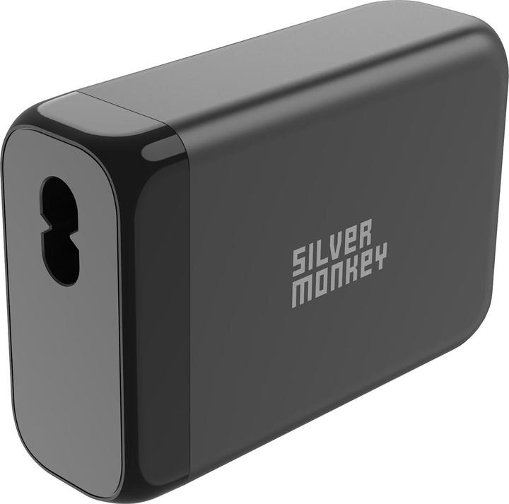 Actual product image Silver Monkey SMA151 130W GaN charger 3xUSB-C PD USB-A QC 3.0 with detachable power cable - white (130 W)
